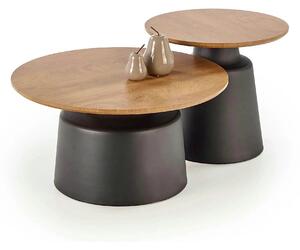 Set 2 masute cafea MALOMI, stejar/negru