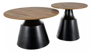 Set 2 masute cafea ITAKA, stejar artisan/negru mat
