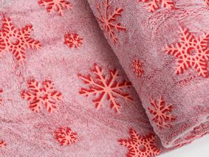 Patura stralucitoare de microplus Culoare rosu, SNOW FLAKES 150x200 cm