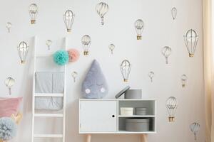 Sticker Watercolour Hot Air Balloons , Grey