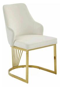 Scaun ALURE, bej deschis - Bluvel 22, stofa catifelata/metal, 52x64x89