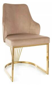 Scaun ALURE, bej inchis - Bluvel 28, stofa catifelata/metal, 52x64x89