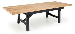 Masa extensibila FIESTA, stejar natural/negru, 200/280x100x77 cm