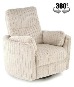 Fotoliu recliner PEGAS, stofa bej, 110x100/170x108/81 cm