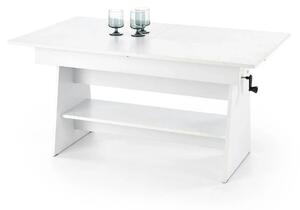Masuta de cafea extensibila ERIKA, alb, PAL laminat, 120/160x70x61/72