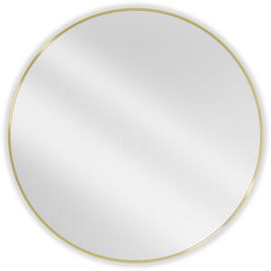 Mexen Loft, oglinda baie rotunda 100 cm, culoare rama auriu lucios, 9850-100-100-000-50