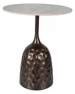 Masuta cafea MUTTI, gri cu imprimeu marmura/bronz antic, ceramica/meta