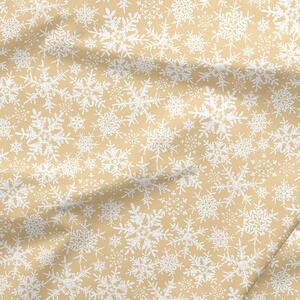 Goldea țesătură terra 100% bumbac - fulgi de zăpadă pe auriu 150 cm