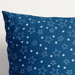 Goldea față de pernă din bumbac - model 016 - steluțe albe pe albastru 50 x 50 cm