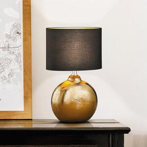 FISCHER & HONSEL Lampa de masă Foro, bronz/negru, înălțime 39 cm, Bronz / Alamă Veche, Camera de zi / sufragerie, Ceramică, Modern
