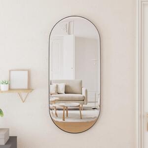 Oglindă de perete, negru, 35x80 cm, ovală