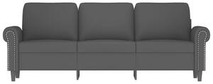 Canapea cu 3 locuri, Negru, 180 cm, catifea