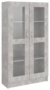 Dulap cu vitrină, gri beton, 82,5 x 30,5 x 150 cm, PAL