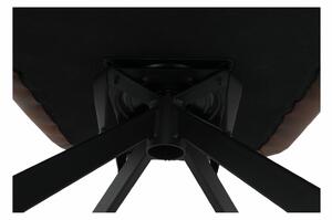 Fotoliu de design rotativ, maro tesatura cu efect de piele intoarsa negru, KOMODO Maro