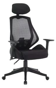 Scaun de birou Q-406 M, negru, stofa clasica/plasa, 67x52x102/110 cm