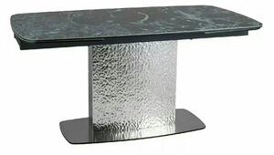 Masa extensibila MONCLER, verde/crom, sticla/ceramica/metal, 160/240x9