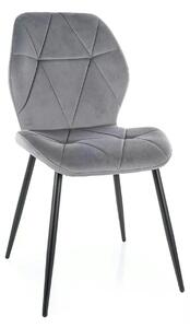 Scaun RICK, gri - Bluvel 14, stofa catifelata/metal, 48x56x86 cm
