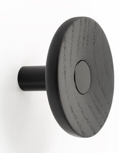 Agatatoare cuier Zoot, finisaj negru mat cu negru lacuit, D:90 mm