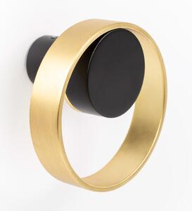 Agatatoare cuier rotunda Orbit, finisaj negru mat auriu periat, 75x45 mm