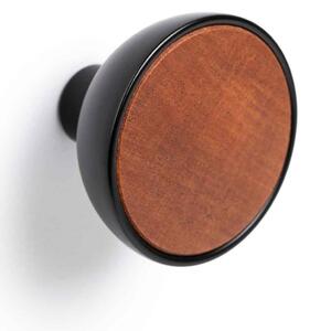 Agatatoare cuier Bol, finisaj negru mat cu lemn sapelli natur, 45x31.2 mm