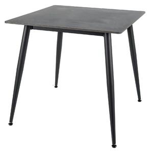 Masa RION, negru mat cu efect de marmura, ceramica/metal, 80x80x76 cm