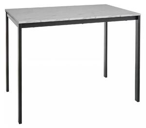 Masa MARIO, alb cu efect de marmura/negru, 100x60x75 cm
