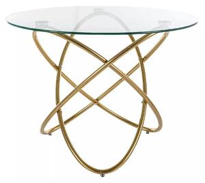 Masa ORBIT, transparent/auriu, sticla/metal, 100x75 cm