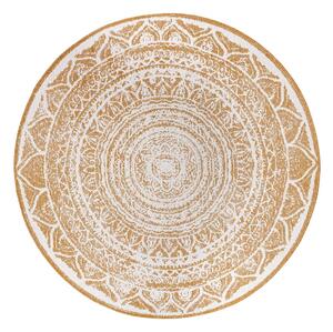 Covor de exterior galben ocru-alb rotund ø 140 cm Siruma – NORTHRUGS