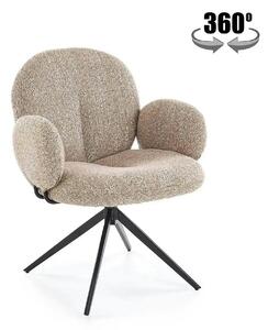 Scaun K568, bej inchis/negru, stofa clasica/otel, 65x64x82 cm