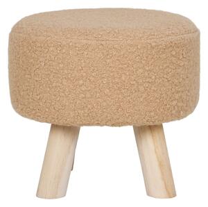 Taburet bej cu tapițerie din țesătură bouclé Aberdeen – House Nordic