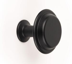 Buton pentru mobila Land, finisaj negru mat, D:40 mm