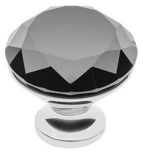 Buton pentru mobila cristal CRPB, finisaj crom lucios+cristal negru GT, D:40 mm
