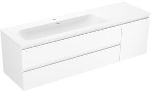 Mexen Orio, Dulap baie 160 cm cu lavoar Vela stânga, 2S, 1D, alb mat, 91A13-16047-3-BBFFFF01-W23L01