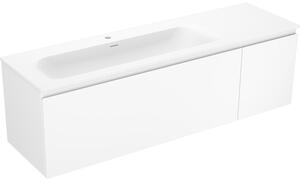 Mexen Orio, Dulap baie 160 cm cu lavoar Vela stânga, 1S, 1D, alb mat, 91A13-16047-3-BBFF01-W23L01
