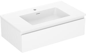 Mexen Orio, mobilier de baie 80 cm cu lavoar Otis, 1 sertar, alb mat, 91A10-08023-1-BF01-W18M01