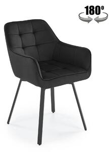 Scaun K588, negru - HLR 66, stofa catifelata/otel, 55x60x89 cm