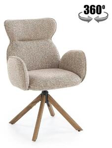 Scaun K585, bej inchis/nuc, stofa clasica/lemn, 63x64x93 cm