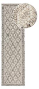 Covor tip traversă gri țesut manual din amestesc de lână 60x230 cm Minerals Diamond – Flair Rugs