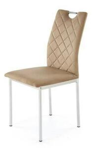 Scaun K578, bej - HLR 11/argintiu, stofa catifelata/otel, 43x53x93 cm