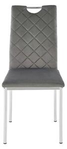 Scaun K578, gri - HLR 21/argintiu, stofa catifelata/otel, 43x53x93 cm