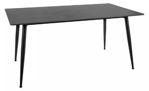 Masa RION, negru cu efect de marmura, ceramica/metal, 160x90x76 cm