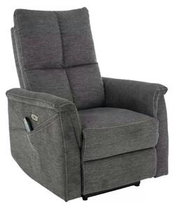 Fotoliu recliner NEPTUN M, gri inchis, stofa clasica/metal, functie de