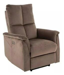 Fotoliu recliner NEPTUN, cappuccino, stofa catifelata/metal, 76x94/160