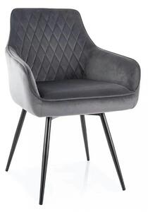 Scaun MARLO, gri - Bluvel 14, stofa catifelata/metal, 55x58x88 cm