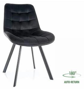 Scaun MONTI, negru - Bluvel 19, stofa catifelata/metal, 51x60x88 cm