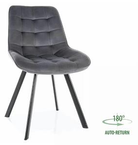 Scaun MONTI, gri - Bluvel 14, stofa catifelata/metal, 51x60x88 cm