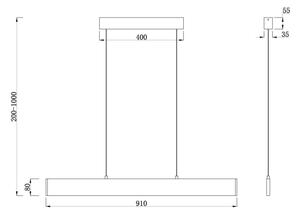 Lustră LED pe cablu Maytoni P010PL-L23G3K STEP LED/23W/230V 3000K 91 cm auriu