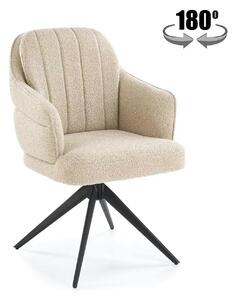 Scaun K570, bej/negru, stofa/otel, 61x70x92 cm