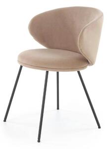 Scaun K587, bej - Mavel 38, stofa catifelata/otel, 60x58x77 cm