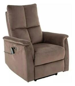 Fotoliu recliner NEPTUN M, cappuccino, stofa catifelata/metal, functie